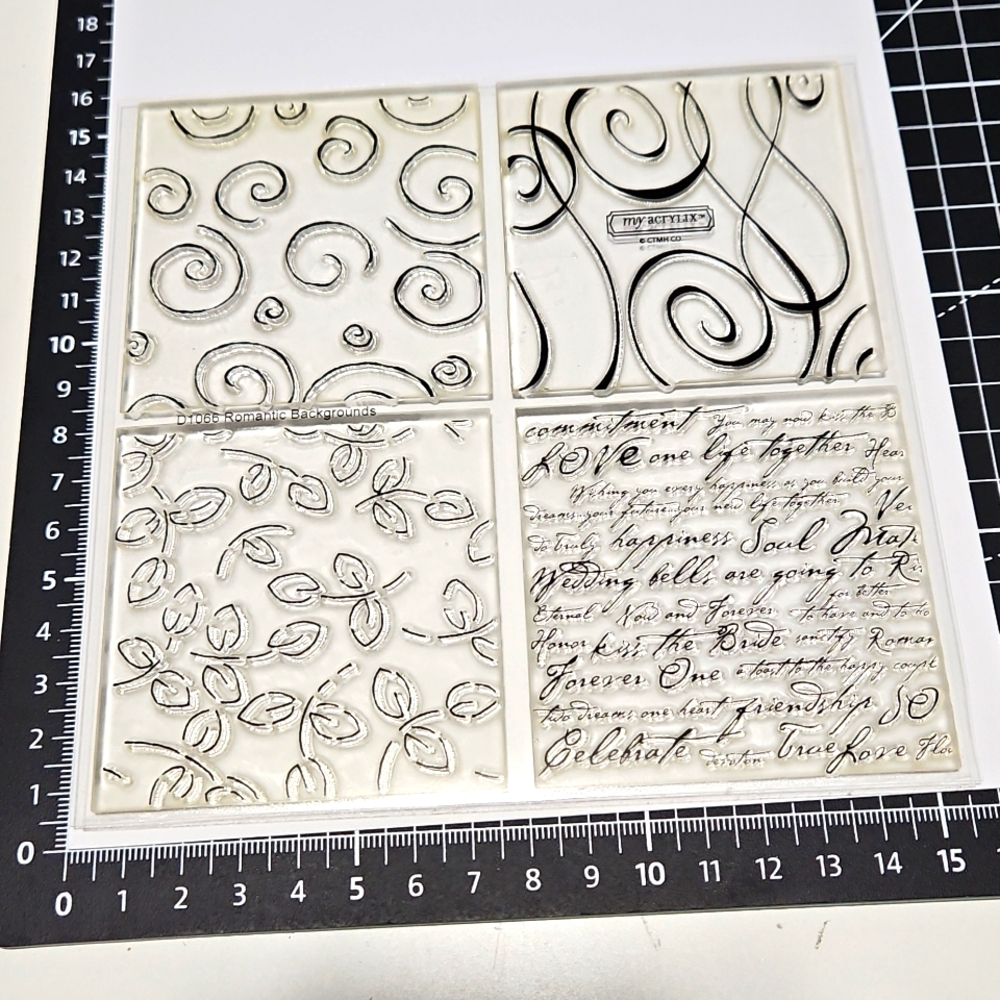 Romantic Backgrounds CTMH my Acrylix clear stamp set